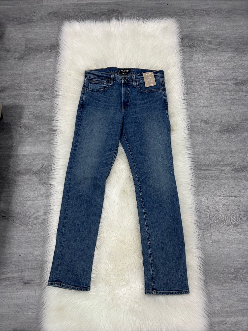 Madewell Slim Straight Jeans in Medium Blue Wash